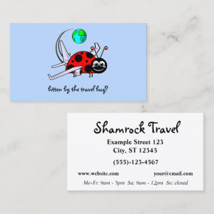 Travel Bug - lady bug airplane - Travel Agency Business Card