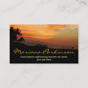 travel business card with beach
