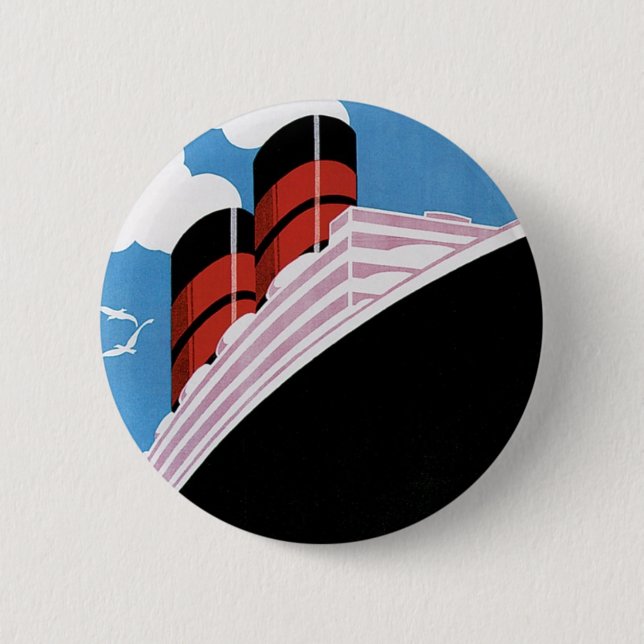 Travel by CA and Union Lines 2 Inch Round Button (Front)