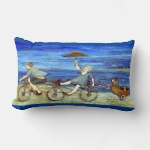 Travel by Tandem Bicycle Lumbar Pillow
