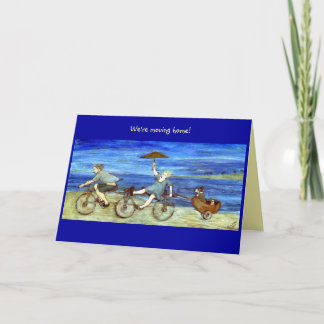 Travel by Tandem Bicycle Moving Home Announcement