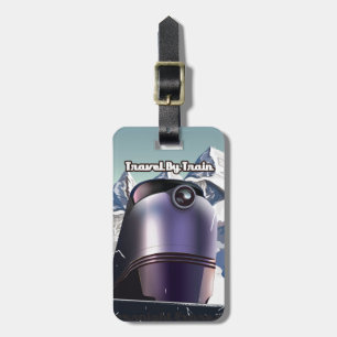 Travel By Train Sci-Fi vintage art Luggage Tag