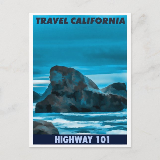 Travel California, Highway 101, Retro Travel Postcard (Front)