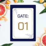 Travel Calligraphy Boarding Pass Wedding Table Number<br><div class="desc">Looking for a unique way to invite your guests to your beach wedding? Look no further than these boarding pass wedding table number! The boarding pass themed table cards will add a touch of luxury to your destination wedding — all while keeping it affordable and special. Personalize each invitation with...</div>