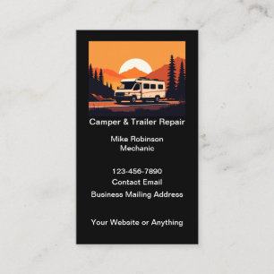 Travel Camper And Trailer Repair Business Cards