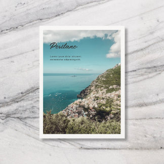 Travel City Name Retro Script Photo White Postcard