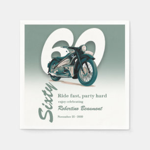 Travel Classic Motorbike Ride Fast 60th Birthday Napkin