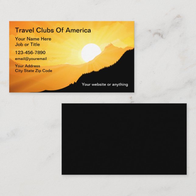 Travel Club And Expert Agent Business Card (Front/Back)