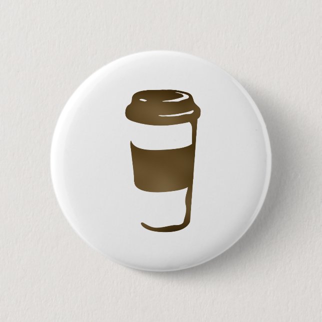 travel coffee cup 2 inch round button (Front)