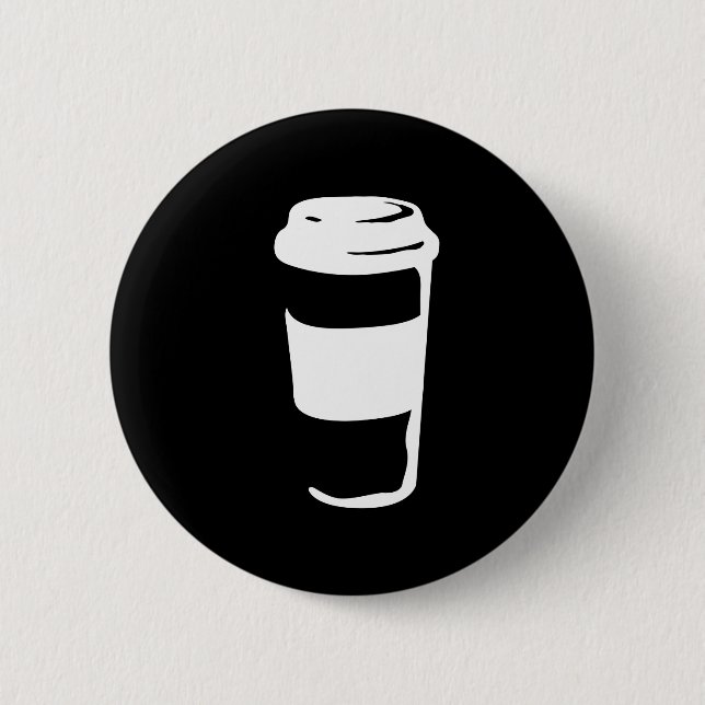 travel coffee cup 2 inch round button (Front)