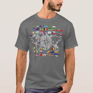 Travel Compass World Map Travelling International  T-Shirt