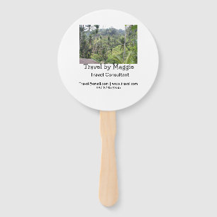 Travel consultant company add name email websphone hand fan