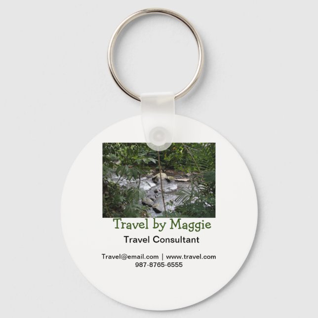 Travel consultant company add name email websphone keychain (Front)