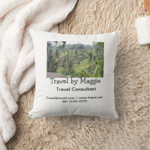Travel consultant company add name email websphone throw pillow