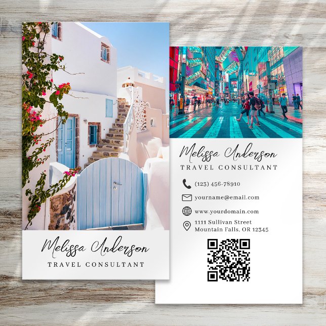 Travel Consultant Photo QR Code Business Card (Creator Uploaded)