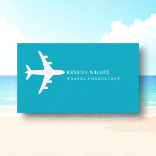 Travel Consultant simple and elegant azure Business Card