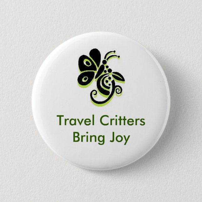 Travel Critters Bring Joy 2 Inch Round Button (Front)