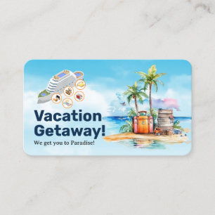 Travel   Cruise Liner   Tropical Island Business Card