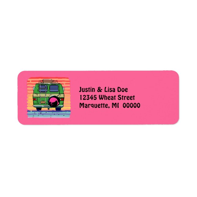 Travel Custom Van Camping Glamping Address Labels (Front)