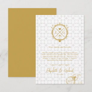 Travel Destination Wedding Gold Thank You Card