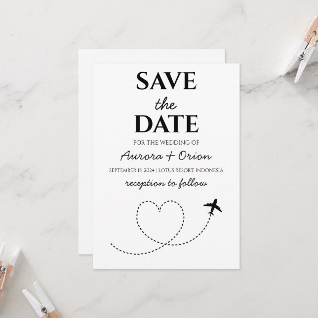 travel destination wedding save the date invitation (Front/Back In Situ)