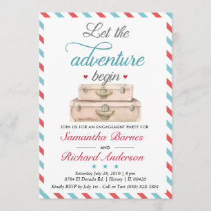 Travel Engagement Invitation Suitcase Adventure