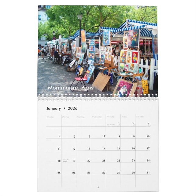 Travel Europe Calendar (Jan 2026)