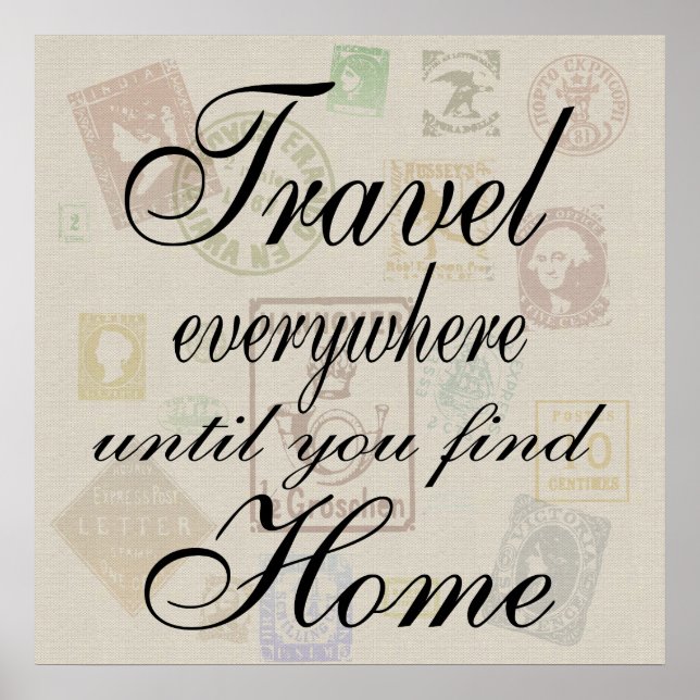 Travel Everywhere - Poster de timbre Vintage (Devant)