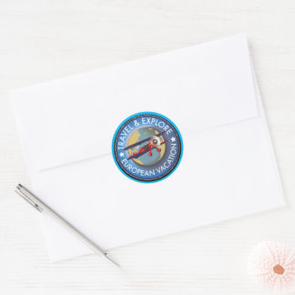 Travel & Explore European Vacation Classic Round Sticker