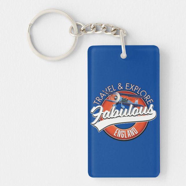 Travel explore fabulous England logo  Keychain (Front)