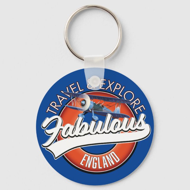 Travel explore fabulous England logo  Keychain (Front)