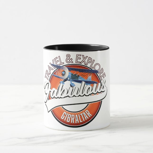 travel explore fabulous Gibraltar logo Mug (Center)