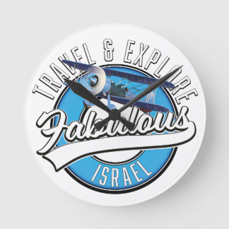 Travel Explore Fabulous Israel Car Magnet Round Clock