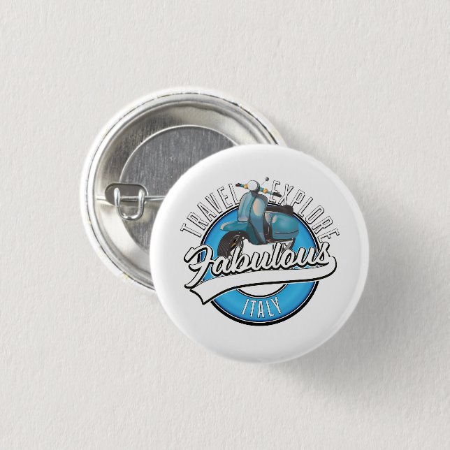 Travel Explore Fabulous Italy  1 Inch Round Button (Front & Back)