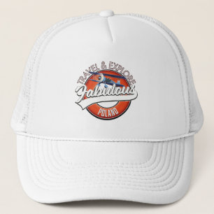 travel explore fabulous Poland logo Trucker Hat