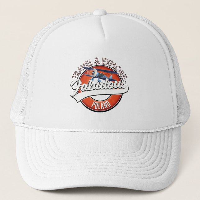 travel explore fabulous Poland logo Trucker Hat (Front)