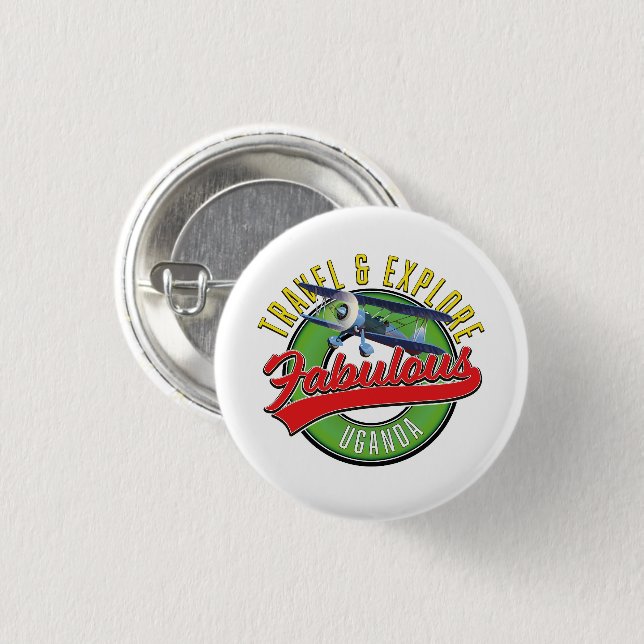 Travel Explore Fabulous Uganda 1 Inch Round Button (Front & Back)