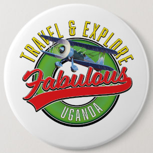 Travel Explore Fabulous Uganda 6 Inch Round Button
