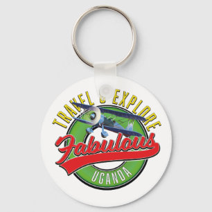 Travel Explore Fabulous Uganda Keychain