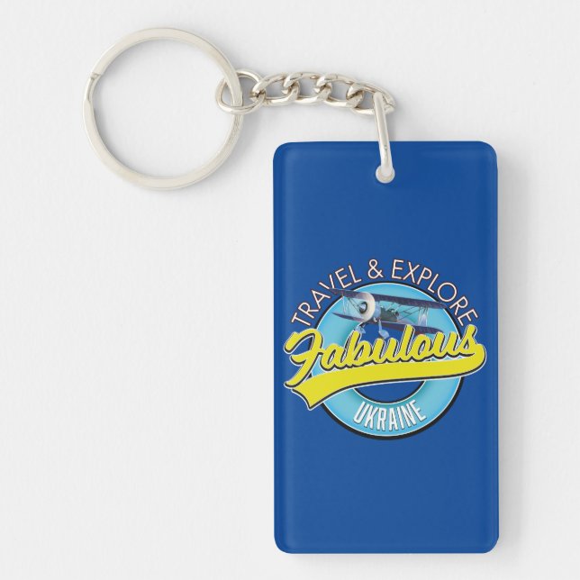 travel explore fabulous Ukraine logo Classic Round Keychain (Front)