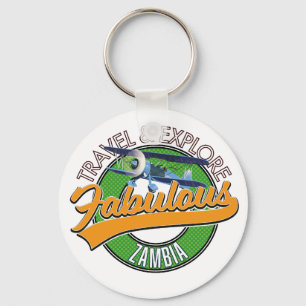 Travel explore fabulous zambia keychain