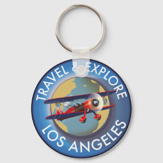 Travel explore Los Angeles logo Keychain