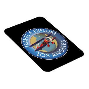 Travel explore Los Angeles logo Magnet