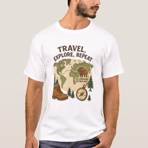 Travel Explore Repeat - Yellowstone National Park T-Shirt
