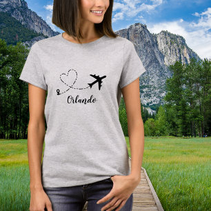  Travel Family Vacation Airplane & Custom Location T-Shirt