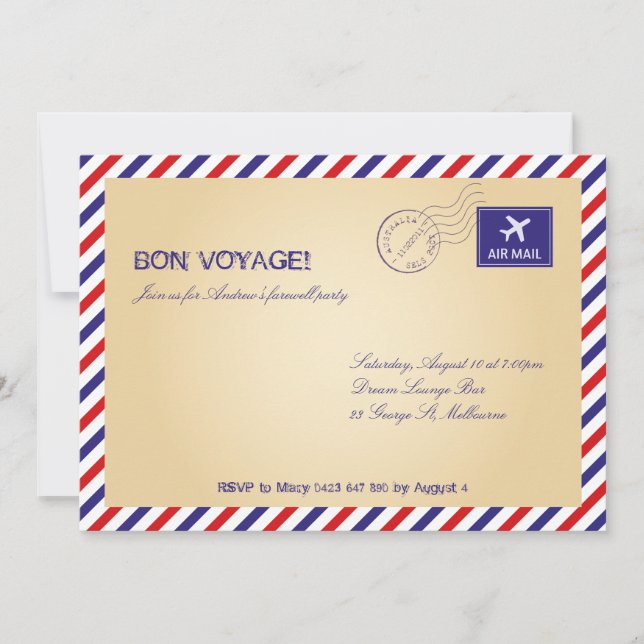 Travel / Farewell Party Invitation (Front)