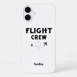 Travel Flight Crew Airplane Flying Modern Vacation iPhone 16 Plus Case