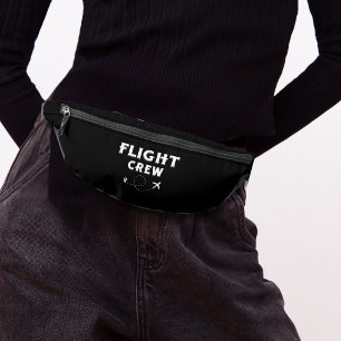 Travel Flight Crew Airplane Flying Vacation Black Fanny Pack