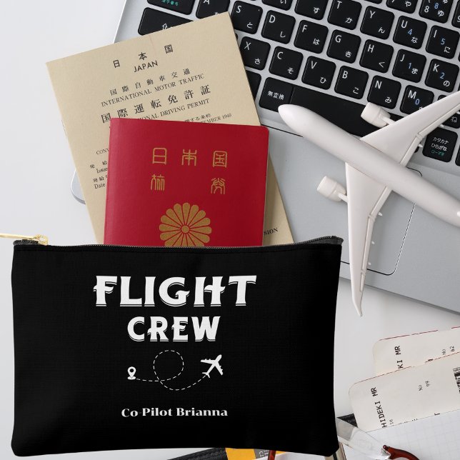 Travel Flight Crew Bridesmaid Bachelorette Custom Accessory Pouch (Creator Uploaded)