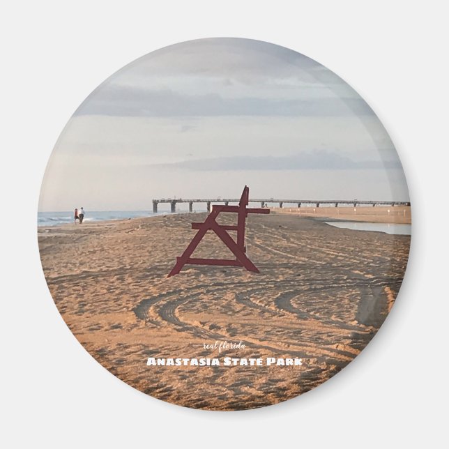 Travel | Florida - Anastasia Red Beach Chair Magnet (Front)